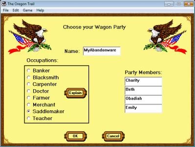 THE OREGON TRAIL 1.2 FOR WINDOWS screenshot2